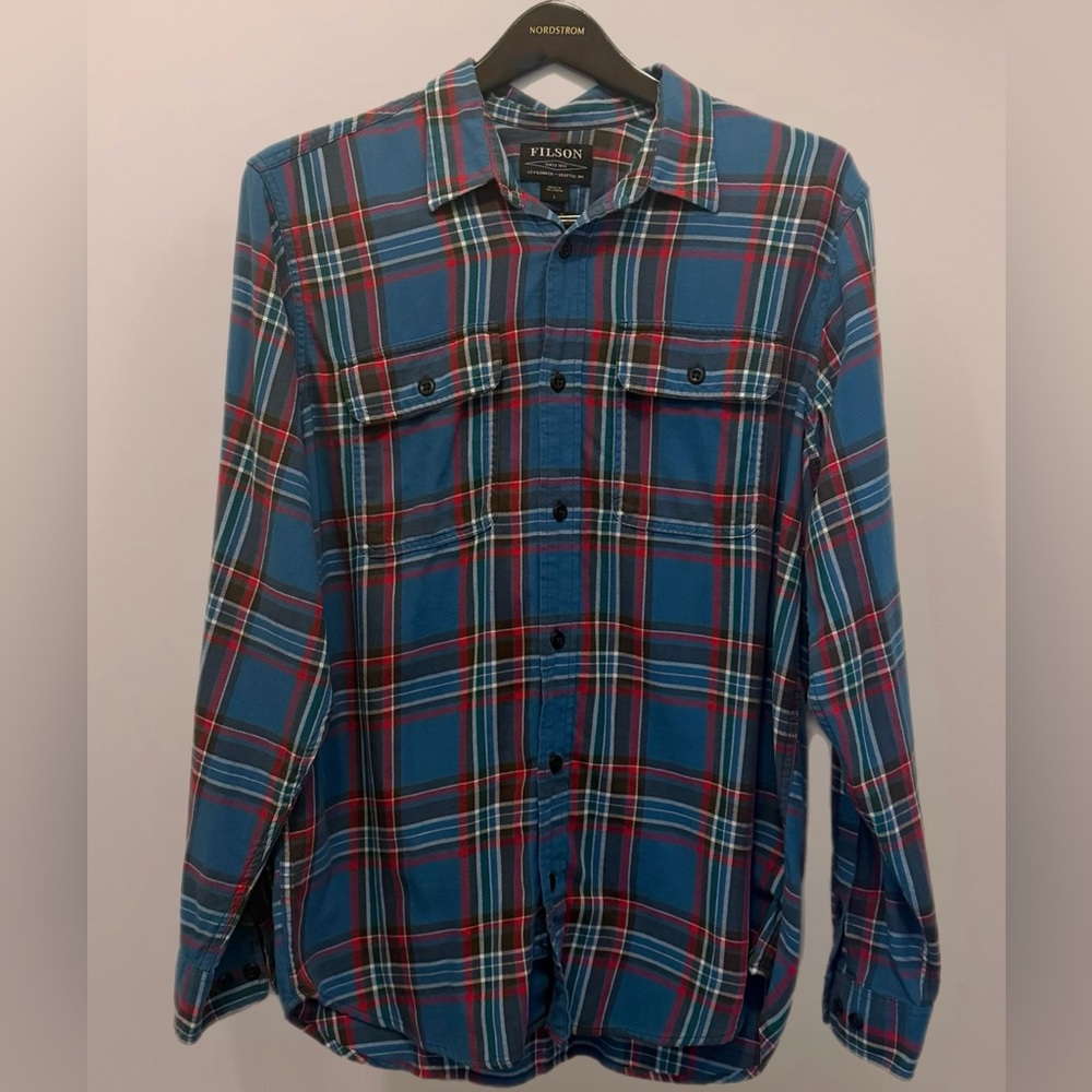 CC Filson Plaid Flannel Button Front Shirt Mens Size L